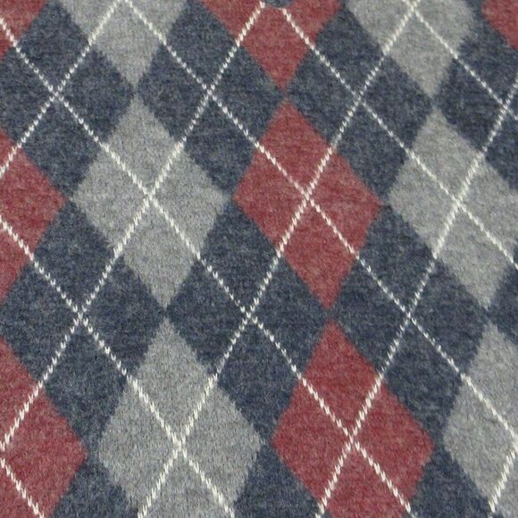 VINTAGE Argyle Sweater Vest Mens Size M/L Blue Grey Red V Neck Preppy Gillet - Picture 2 of 9